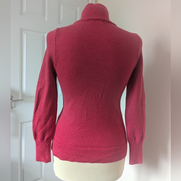 Toorallie 100% Merino Wool Cardigan Jumper, Size 6 8 S Pink Vintage - Picture 5 of 6